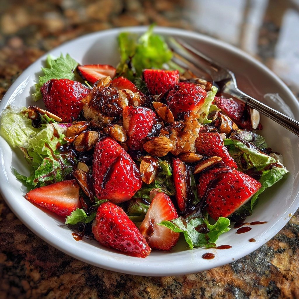 Balsamic Strawberry Salad with Almonds