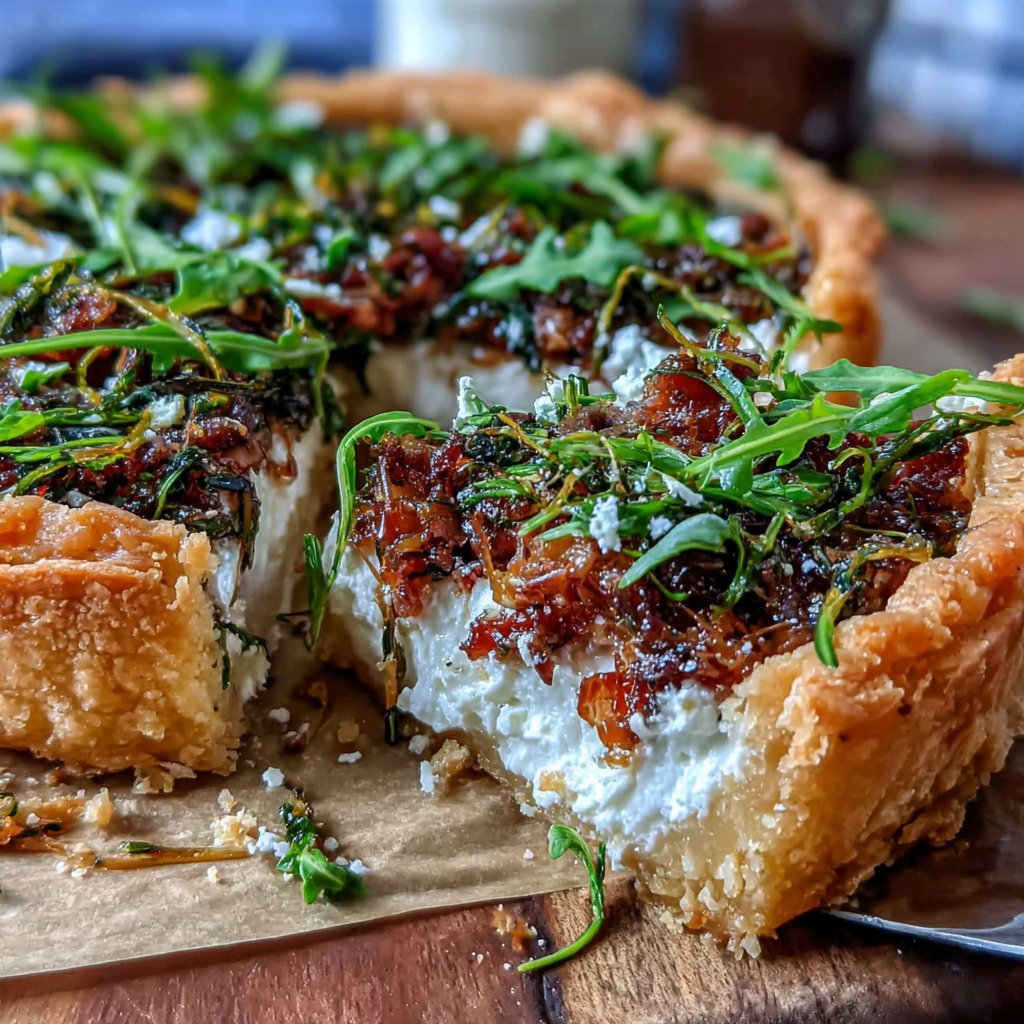 Rustic Dandelion Tart with Goat Cheese