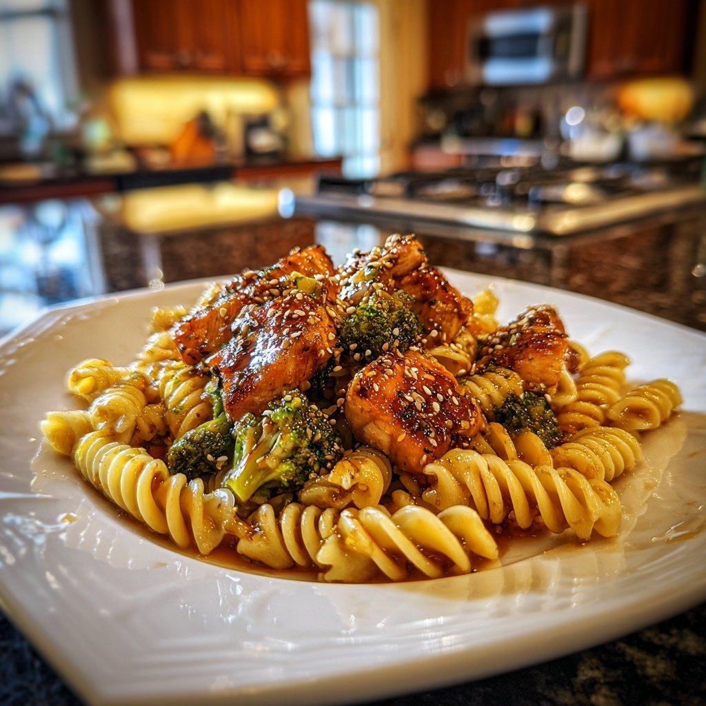 Teriyaki Salmon Broccoli Pasta